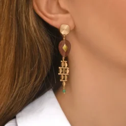 Online Babylon clip-on earrings - rose quartz Clips