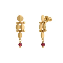 Outlet Babylone gold-plated stud drop earrings Percées / Tiges|Longues / Pendantes