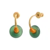 Babylon hoop earrings - green agate Créoles