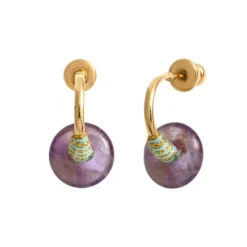 Babylon hoop earrings - violet Créoles