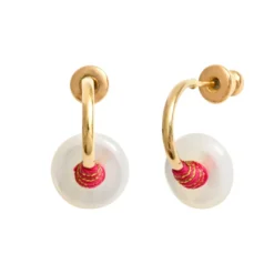 Outlet Babylon hoop earrings - white Créoles