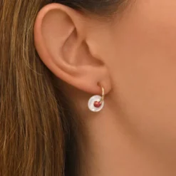Outlet Babylon hoop earrings - white Créoles