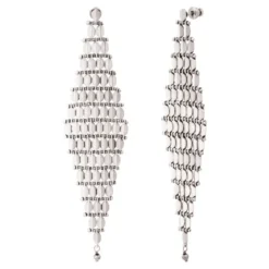 Online Babylon XXL long pierced stud earrings - silver Percées / Tiges