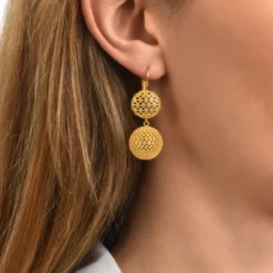 Outlet Betty double sleeper earrings - gold Dormeuses