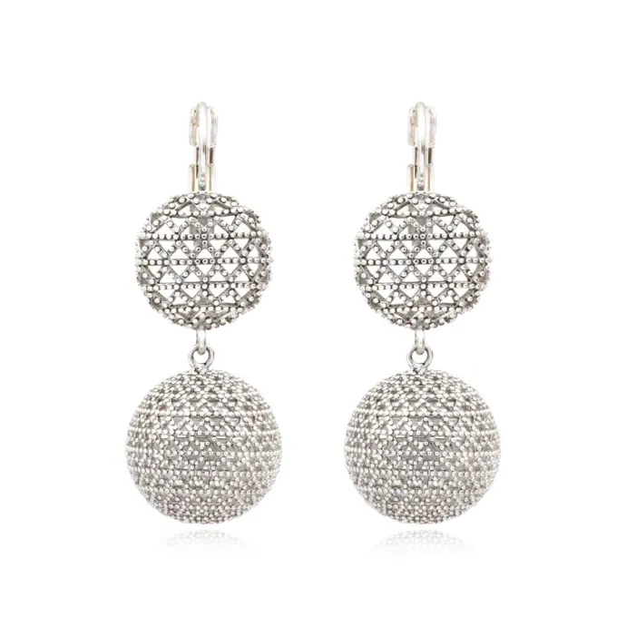 Sale Betty double sleeper earrings - silver Dormeuses