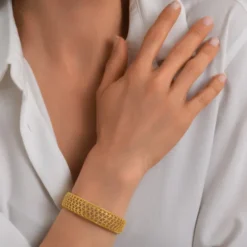 Online Betty thin cuff bracelet - gold Manchettes