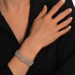 Online Betty Thin Cuff Bracelet - Silver Manchettes