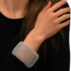 Betty wide cuff bracelet - silver Manchettes