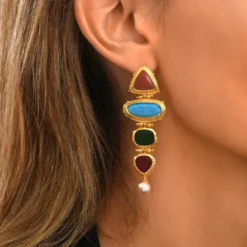 Online Byzance clip-on earrings – multicoloured Clips