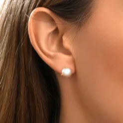 Clearance Byzance pierced stud earrings – pearl Percées / Tiges