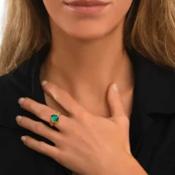 Discount Byzantium adjustable ring – green Bagues Ajustables