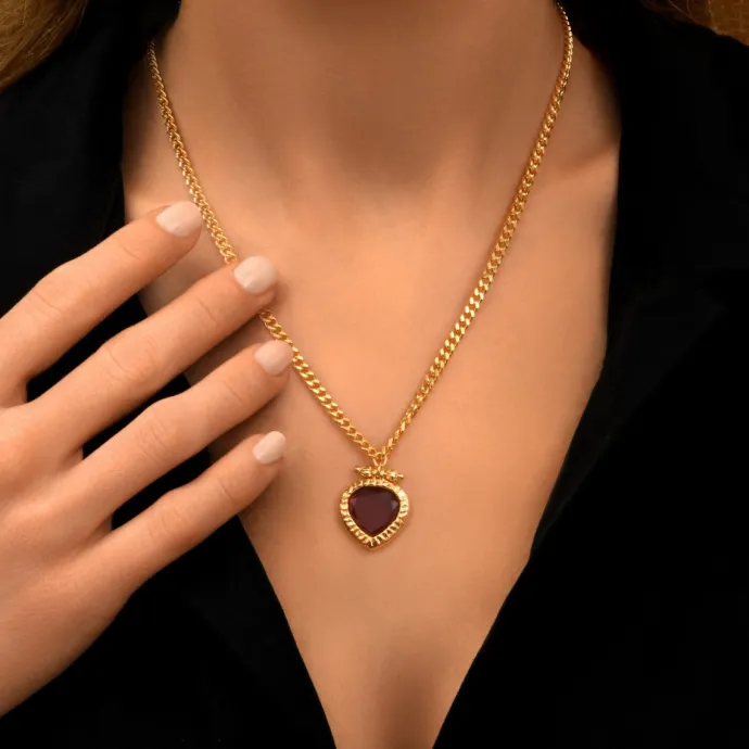 Outlet Byzantium pendant necklace – red Sautoirs & Colliers Longs|Pendentifs Et Médailles