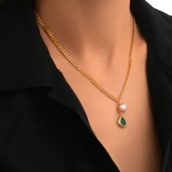 Best Byzantium teardrop pendant necklace – blue Sautoirs & Colliers Longs|Pendentifs Et Médailles