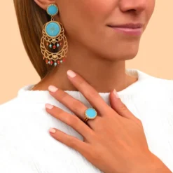 Capraia clip-on earrings - turquoise Clips