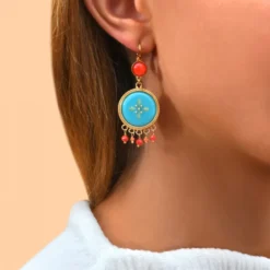 Capraia delicate sleeper earrings - turquoise Dormeuses