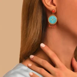 Best Capraia fine stud earrings - turquoise Percées / Tiges