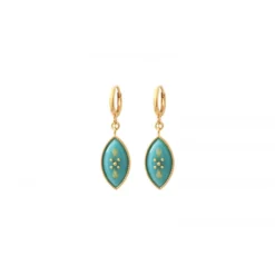 Capraia hoop earrings - turquoise Créoles