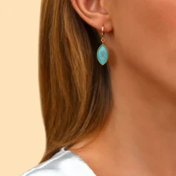 Capraia hoop earrings - turquoise Créoles