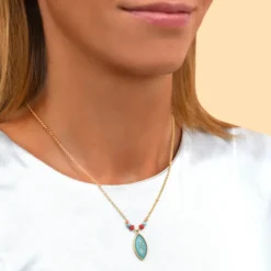 Outlet Capraia mid-length necklace - turquoise Colliers Mi-longs