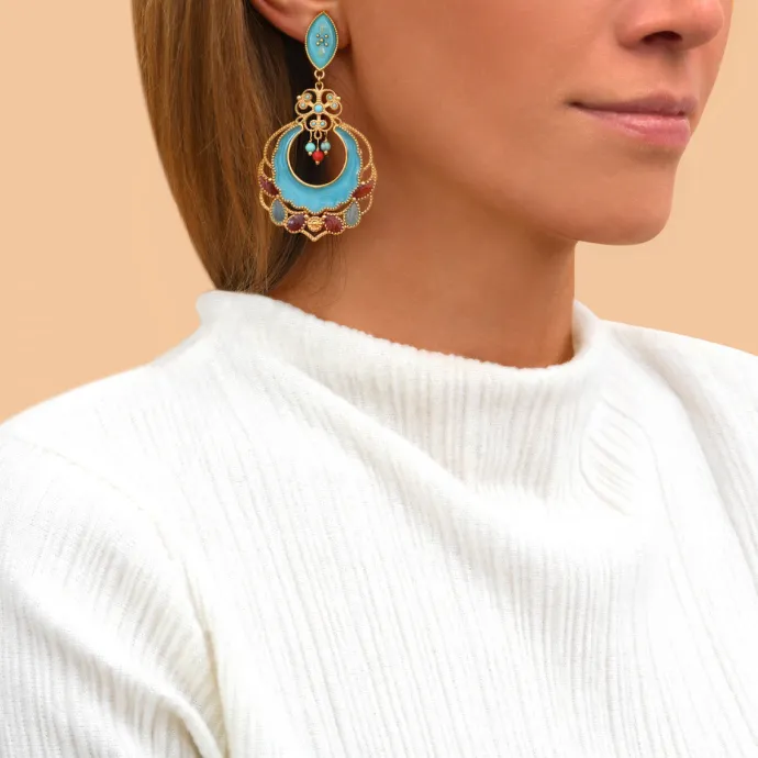 Hot Capraia pierced stud earrings - turquoise Percées / Tiges