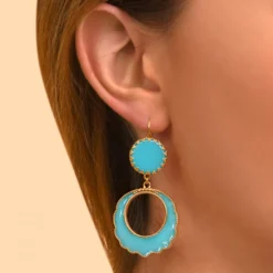 Sale Capraia sleeper earrings - turquoise Dormeuses