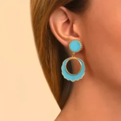 Online Capraia thin clip-on earrings - turquoise Clips