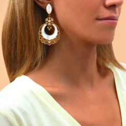 New Capraia thin clip-on earrings - white Clips