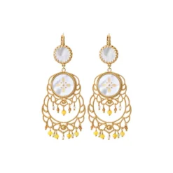 Clearance Capraia wide sleeper earrings - white Dormeuses