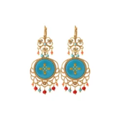 Online Capraia wide sleeper earrings - turquoise Dormeuses