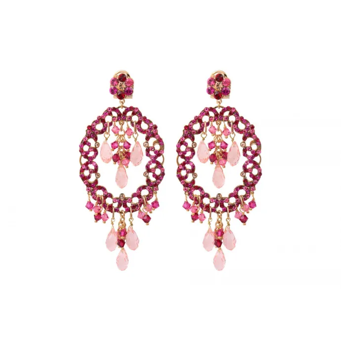New Chiara baroque pierced stud earrings - fuchsia pink Percées / Tiges
