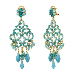 Best Chiara dangle stud earrings - turquoise Percées / Tiges|Longues / Pendantes