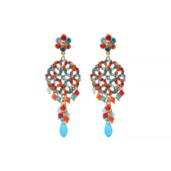 Discount Chiara dangling pierced stud earrings - red Percées / Tiges|Longues / Pendantes