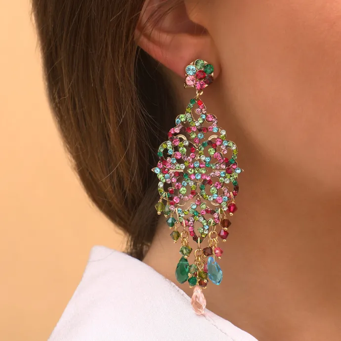Online Chiara flower stud earrings - multicoloured Percées / Tiges
