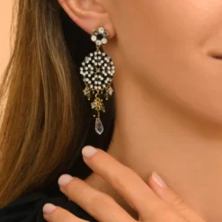 Outlet Chiara graphic pierced stud earrings - black and white Percées / Tiges