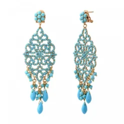 Online Chiara graphic pierced stud earrings - turquoise Percées / Tiges