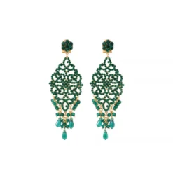 Best Chiara long stud earrings for pierced ears - green Percées / Tiges