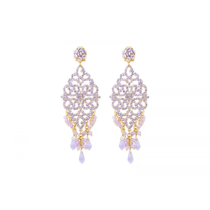 Hot Chiara long stud earrings for pierced ears - violet Percées / Tiges