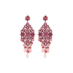 Discount Chiara pierced drop stud earrings - fuchsia pink Percées / Tiges|Longues / Pendantes