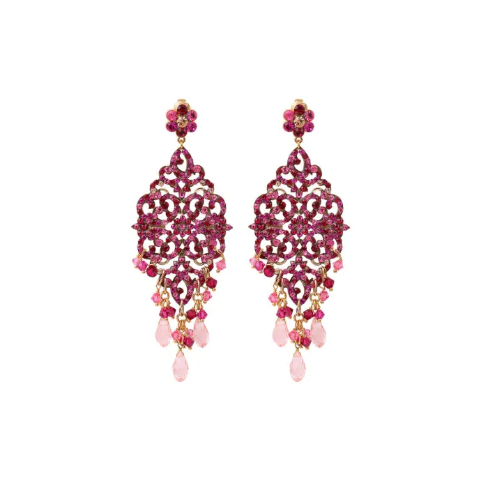 Discount Chiara pierced drop stud earrings - fuchsia pink Percées / Tiges|Longues / Pendantes