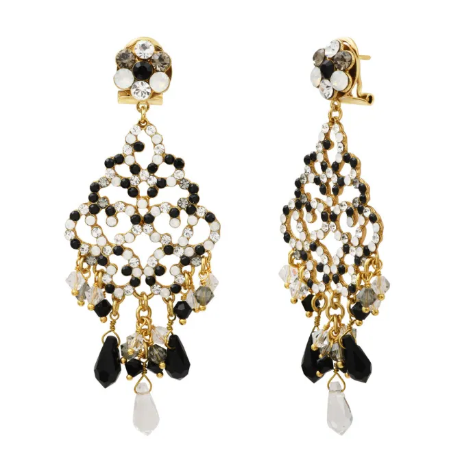 New Chiara pierced sleeper stud earrings - black and white Percées / Tiges