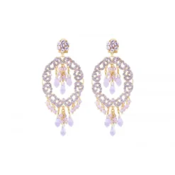 Clearance Chiara pierced stud drop earrings - violet Percées / Tiges|Longues / Pendantes