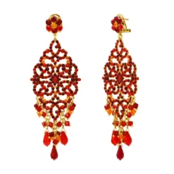 Outlet Chiara pierced stud drop earrings - red Percées / Tiges|Longues / Pendantes