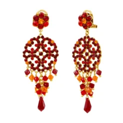 Outlet Chiara pierced stud earrings - red and orange Percées / Tiges