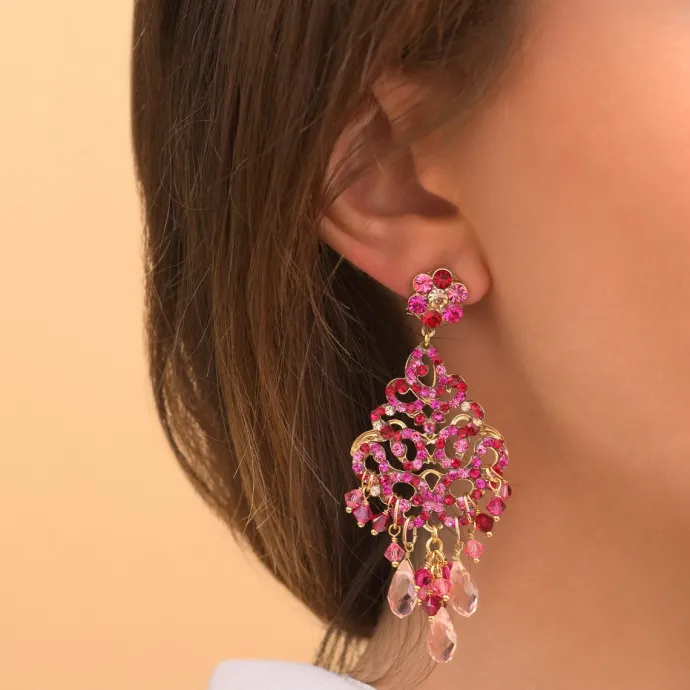 Outlet Chiara pierced stud earrings - fuchsia pink Percées / Tiges