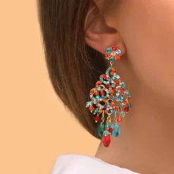 Chiara pierced stud earrings - red Percées / Tiges