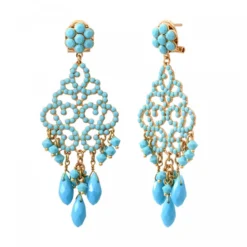 Discount Chiara pierced stud earrings - turquoise Percées / Tiges