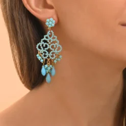 Discount Chiara pierced stud earrings - turquoise Percées / Tiges