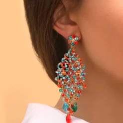Sale Chiara pierced stud earrings - red and blue Percées / Tiges