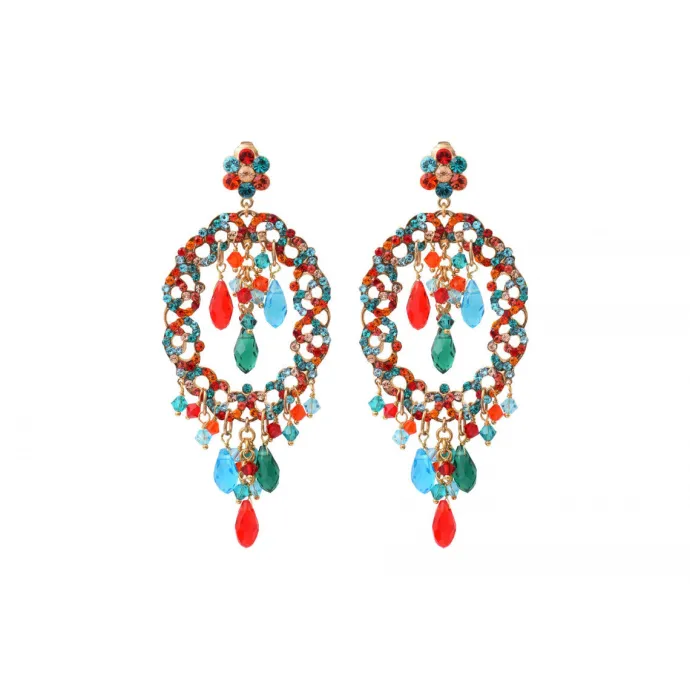 Sale Chiara pierced stud earrings - red and turquoise Percées / Tiges