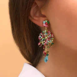 Online Chiara round stud earrings - multicoloured Percées / Tiges